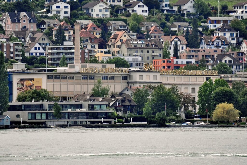 Lindt & Sprüngli in Kilchberg, seen from Lake Zurich