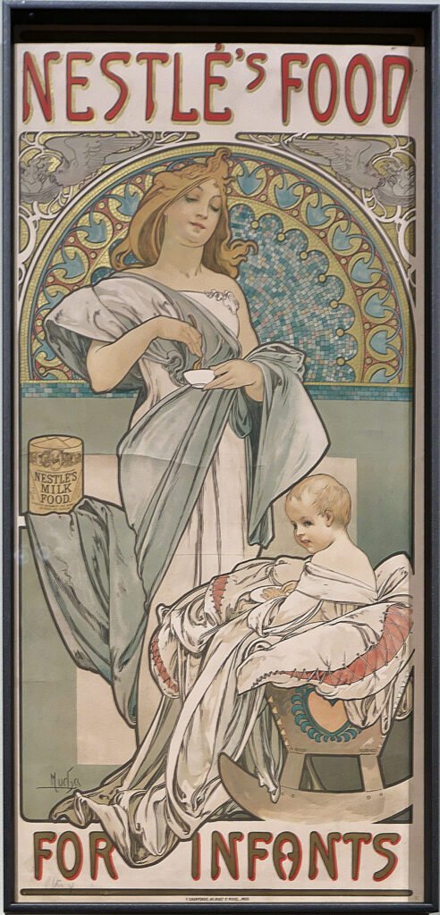 A poster for Nestlé infant food by Alphonse Mucha