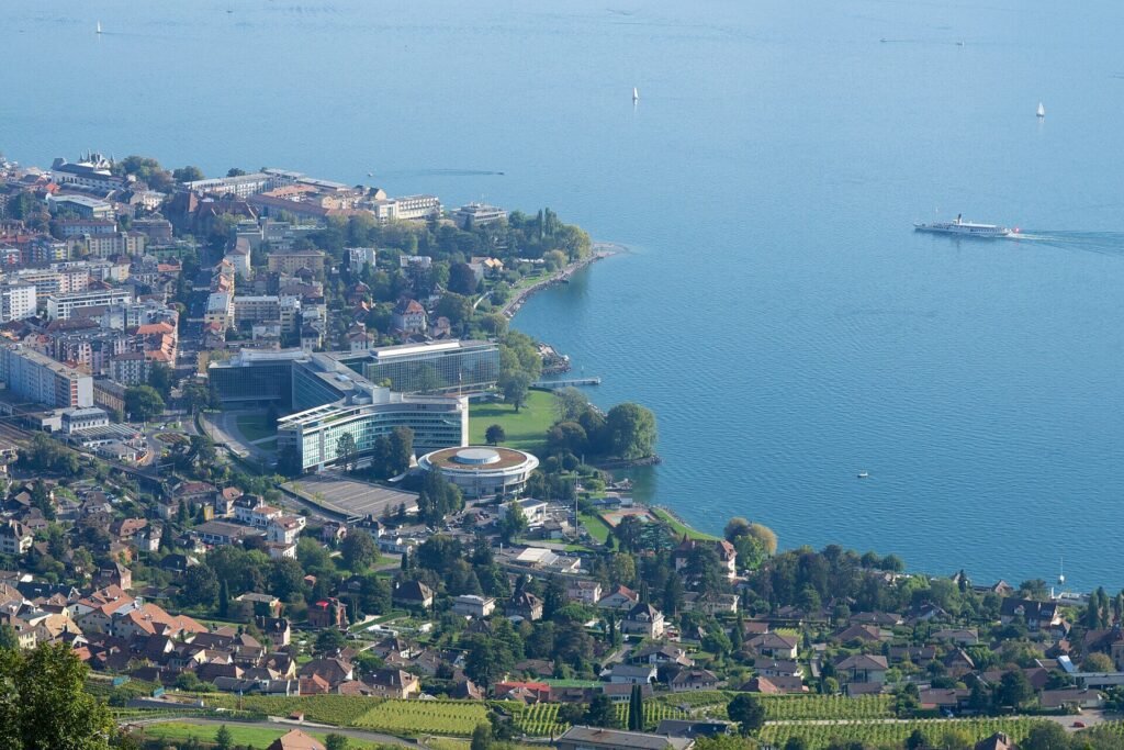Nestlé headquarters on Lake Geneva in Vevey