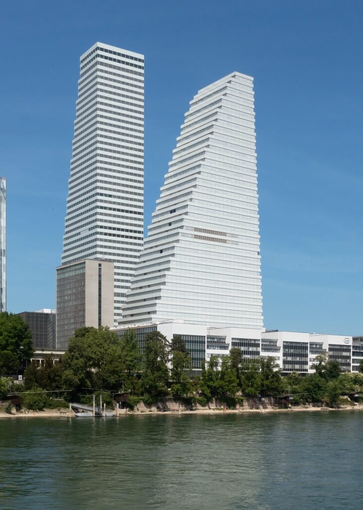 The two Roche towers in Basel