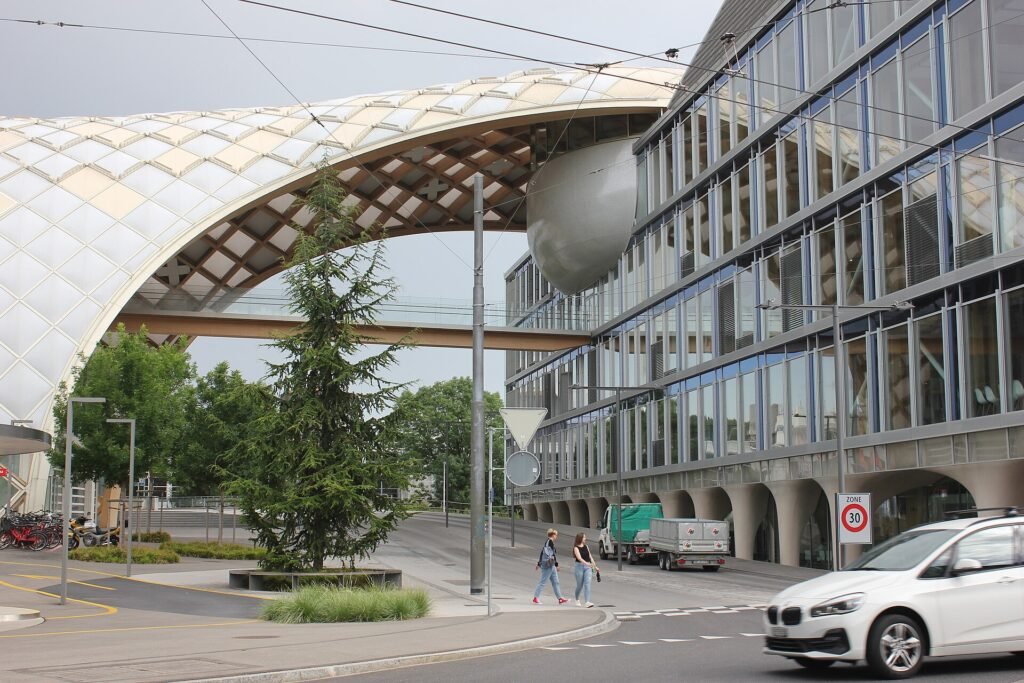 Swatch headquarters in Biel, designed by Shigeru Ban